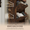 Slim Shoe Storage Cabinet, Shoes Cabinet Organizer with 2 Flip Drawers, Adjustable Shelves for 12 Pair, Rustic Brown