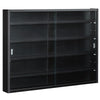 5-Tier Glass Display Cabinet with 2 Glass Doors and 4 Adjustable Shelves, Wall Mounted Display Case, Black