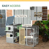 Outdoor Cat Shelter, Outdoor Cat Cages Enclosures with Multi-Level Design, Lockable Doors, Window, for 2-3 Cats