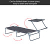 Outdoor Pool Chaise Lounge Chair, Folding Tanning Chair with Sun Shade