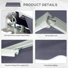 10' x 8' Manual Retractable Awning Sun Shade Shelter for Patio Deck Yard with UV Protection and Easy Crank Opening, Blue