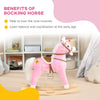 Rocking Horse Toddler Ride On Horse with Sound Saddle for Kids 3+ Years Old, Boys Girls Gift,, Pink