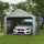 10' x 20' Carport, Heavy Duty Portable Garage, with 4 Mesh Windows and 2 Doors, Gray