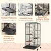 5-Level Small Animal Cage for Rabbit, Pet Mink & Chinchilla w/ Removable Tray, Ramp, Water Bottle & Food Dish, Small Pet Cage for Indoor, Black