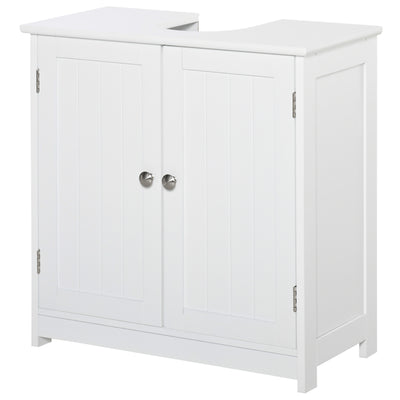 Bathroom Vanities, Bathroom Sink Cabinets with U-Shape Cut-Out and Adjustable Internal Shelf, White