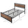 Full Bed Frame with Headboard & Footboard, Strong Slat Support Twin Size Metal Bed, Underbed Storage Space