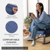 Outdoor Wicker Rocking Chair, Porch Rocker Chair with Padded Cushions and Armrest, Navy Blue