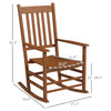 Wooden Rocking Chair Set, Outdoor Rocker Chairs w/ Curved Armrests, Slatted Seat & Backrest for Garden, Porch, Supports Up to 352 lbs., Teak