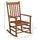 Wooden Rocking Chair Set, Outdoor Rocker Chairs w/ Curved Armrests, Slatted Seat & Backrest for Garden, Porch, Supports Up to 352 lbs., Teak