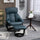 Swivel Recliner with Ottoman, Faux Leather Reclining Chair with Massage, Footstool Remote and Side Pocket, Blue