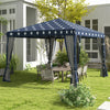 10' x 10' Outdoor Pop-Up Canopy with Sidewalls, Mesh Walls, Instant Setup for Party, Events, Patio, Lawn, American Flag