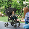 Lightweight Baby Stroller, Toddler Travel Stroller with One Hand Fold, Compact Stroller with Storage Basket, All Wheel Suspension, Black