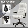 Heated Massage Office Chair, Heated Reclining Desk Chair with 6 Vibration Points, Armrest and Remote, White