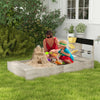 Wooden Sandbox with Liner, Kitchen Design, Sink for 3-7 Years Old, 61" x 31.5" x 24"