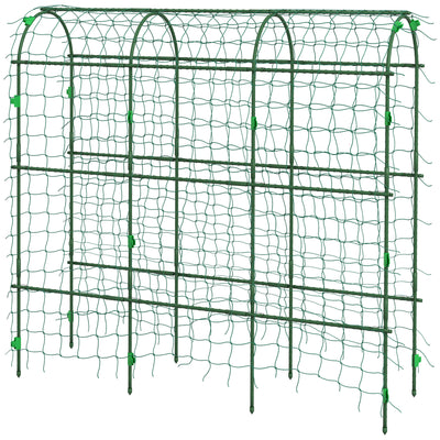 Metal Garden Trellis, Arch Trellis for Climbing Plants Outdoor, A-Frame, with Climbing Net, 17