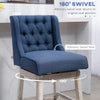Swivel Bar Stools Set of 2, 27" Counter Height Stools with Linen Upholstery and Button Tufted Design for Kitchen