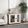 Dog Crate Furniture, Side Table Indoor Dog Kennel, End Table with Lockable Door for Small and Medium Dogs, Dog Cage, Walnut Brown