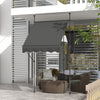 5' x 4' Manual Retractable Awning, Non-Screw Freestanding Patio Awning, UV Resistant, for Window or Door, Dark Gray