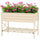Galvanized Raised Garden Bed, Metal Planter Box with Legs, Storage Shelf and Bed Liner, Cream