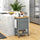 Kitchen Island on Wheels, Rolling Kitchen Cart with Rubberwood Top, Drawer, Wine Rack and Cabinet, Gray