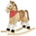 Kids Plush Ride-On Rocking Horse with Realistic Sound, Toy Cowboy Rocker, Kid Ride On Horse Toy for Kids 3-6 Years Old, Beige