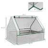 Raised Garden Bed, Outdoor Metal Planter Box with Small Greenhouse, Outdoor Planter Box with Cover, White and Silver