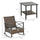 3 Piece Rocking Bistro Set, Outdoor Wicker Patio Conversation Set with Rockers, Table, Cushions, for Garden, Dark Blue