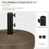 Umbrella Stand for 1.5" or 2" Umbrella Poles, Round Fillable Umbrella Base for Outdoor, Lawn, Deck, Brown