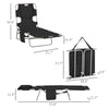 Folding Outdoor Chaise Lounge Sun Tanning Chair with Face Cavity, Pillow, 5-level Adjustable for Beach Pool, Black
