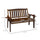 Wooden Outdoor Bench with Slatted Armrests and Back, Patio Bench for Lawn, Park, Deck, Carbonized