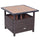 Rattan Wicker Outdoor Accent Table with Umbrella Insert