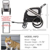 Dog Bike Trailer 2-in-1 Pet Stroller Cart Bicycle Wagon Cargo Carrier Attachment for Travel with 4 Wheels Reflectors Flag Grey