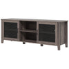Industrial TV Cabinet Stand for TVs up to 65", Entertainment Center with Mesh Doors and  Shelves for Living Room, Brown