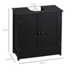 Under Sink Cabinet with 2 Doors and Shelf, Pedestal Sink Bathroom Vanity Furniture, Black