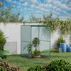 Walk-in Crop Cage, Plant Protectors from Animals with Roll Up Zippered Door, 3.9' x 3.9' x 5.9', Dark Green