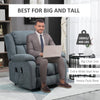 Big and Tall Electric Lift Recliner Chair with Massage for Relaxation-Loving Individuals – Gray Fabric