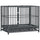 42" Heavy Duty Dog Cage Dog Crate, Metal Dog Crater Kennel with Wheels, Double Door and Removable Tray, Gray
