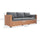 Wicker Patio Couch, PE Rattan 3-Seat Sofa, Outdoor Furniture with Deep Seating, Cushions, Steel Frame, Gray, Sand