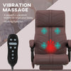 Heated Massage Office Chair with 4 Vibration Points, Heated Reclining PU Leather Computer Chair with Adjustable Height, Brown
