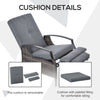Rattan Adjustable Recliner Chair with Hand-Woven All-Weather Wicker for Patio, Outdoor, Garden, Poolside, Grey