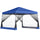 12' x 12' Pop Up Canopy, Foldable Canopy Tent with Carrying Bag, Mesh Sidewalls and Adjustable Height for Outdoor, Garden, Party, Blue