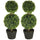 2 Pcs 23.5" Artificial Boxwood Ball Topiary Tree Set of 2 Fake Plants in Pot with Double Ball-Shaped Leaves Green