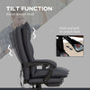 Heated Massage Office Chair with 6 Vibration Points, Heated Office Chair with Footrest, Armrest & Padding, Gray