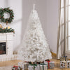 6' Tall Pre-Lit Douglas Fir Artificial Christmas Tree with Realistic Branches, 250 Warm White LED Lights and 1000 Tips, White