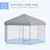 13.4' x 11.5' x 8.8' Dog Kennel Outdoor for Medium and Large-Sized Dogs with Waterproof UV Resistant Roof, Silver