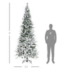 9' Unlit Snow Flocked Pine Artificial Christmas Tree with Realistic Branches and 1159 Tips, Green