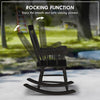 Porch Rocker Chair, 350 lbs. Wooden Outdoor Rocking Chair with High Back for Garden, Patio, Balcony, Black