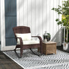 Adirondack Chair, Outdoor Wicker Rocking Chair with High Back, Seat Cushion and Pillow for Porch, Balcony, Cream White