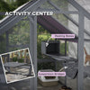 Outdoor Cat Enclosure with Condos, Canopy, Suspension Bridges, Platforms, Multiple Doors, for 3-6 Cats, Gray