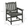 2 Pieces HDPE Outdoor Chair, Garden Chair Set with Armrests and Slatted Back for Patio, Lawn, Poolside, Gray